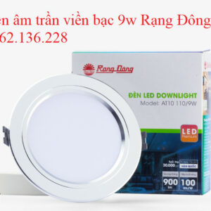 Đèn âm trần viền bạc 9w Rạng Đông